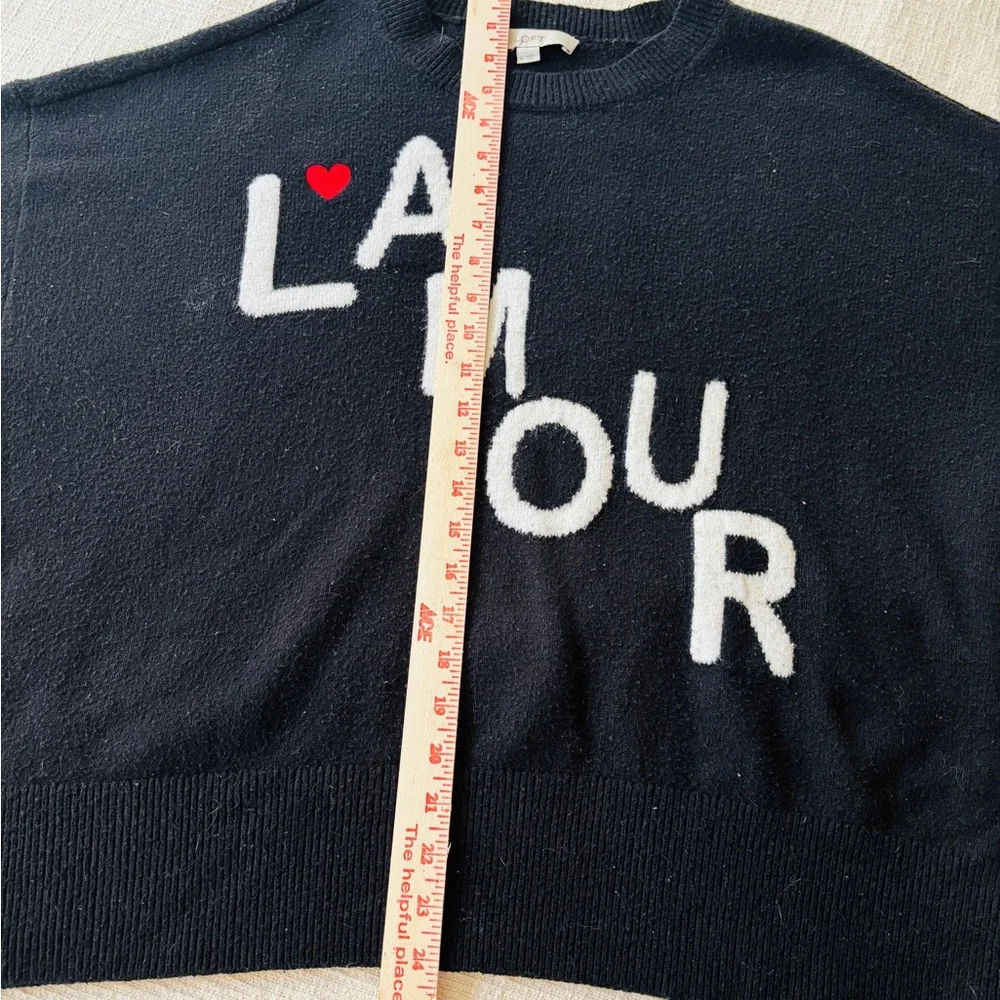 Loft Black Baggy Sweater with L'Amour Design & Heart Women’s XL Fun - Picture 5 of 7